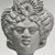  <em>Female Head</em>, ca. 3rd century C.E. Clay, pigment, 2 7/8 x 1 15/16 x 1 1/4 in. (7.3 x 4.9 x 3.1 cm). Brooklyn Museum, Gift of Evangeline Wilbour Blashfield, Theodora Wilbour, and Victor Wilbour honoring the wishes of their mother, Charlotte Beebe Wilbour, as a memorial to their father, Charles Edwin Wilbour, 16.225. Creative Commons-BY (Photo: Brooklyn Museum, CUR.16.225_NegA_print_bw.jpg)