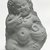  <em>Statuette</em>, 3rd century C.E. Terracotta, 2 1/16 x 1 3/8 x 9/16 in. (5.2 x 3.6 x 1.5 cm). Brooklyn Museum, Gift of Evangeline Wilbour Blashfield, Theodora Wilbour, and Victor Wilbour honoring the wishes of their mother, Charlotte Beebe Wilbour, as a memorial to their father, Charles Edwin Wilbour, 16.275. Creative Commons-BY (Photo: Brooklyn Museum, CUR.16.275_NegA_print_bw.jpg)