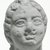  <em>Head or Mask</em>, 3rd century C.E. or later. Terracotta, 2 3/8 x 1 5/8 x 1 in. (6.1 x 4.2 x 2.6 cm). Brooklyn Museum, Gift of Evangeline Wilbour Blashfield, Theodora Wilbour, and Victor Wilbour honoring the wishes of their mother, Charlotte Beebe Wilbour, as a memorial to their father, Charles Edwin Wilbour, 16.299. Creative Commons-BY (Photo: Brooklyn Museum, CUR.16.299_NegA_print_bw.jpg)