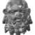 Graeco-Egyptian. <em>Silenus Mask</em>. Bronze, 2 3/4 × 2 × 13/16 in. (7 × 5.1 × 2 cm). Brooklyn Museum, Gift of Evangeline Wilbour Blashfield, Theodora Wilbour, and Victor Wilbour honoring the wishes of their mother, Charlotte Beebe Wilbour, as a memorial to their father, Charles Edwin Wilbour, 16.386. Creative Commons-BY (Photo: Brooklyn Museum, CUR.16.386_NegB_print_bw.jpg)