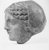Graeco-Egyptian. <em>Head of a Goddess</em>, 2nd century B.C.E. Marble, 5 7/8 × 5 1/2 × 5 7/8 in. (15 × 14 × 15 cm). Brooklyn Museum, Gift of Evangeline Wilbour Blashfield, Theodora Wilbour, and Victor Wilbour honoring the wishes of their mother, Charlotte Beebe Wilbour, as a memorial to their father, Charles Edwin Wilbour, 16.580.162. Creative Commons-BY (Photo: Brooklyn Museum, CUR.16.580.162_NegB_print.bw.jpg)