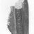  <em>Fragment of a Statue of King Horemheb</em>, ca. 1319-1292 B.C.E. Granite, 11 5/16 x 5 1/2 in. (28.8 x 14 cm). Brooklyn Museum, Gift of Evangeline Wilbour Blashfield, Theodora Wilbour, and Victor Wilbour honoring the wishes of their mother, Charlotte Beebe Wilbour, as a memorial to their father Charles Edwin Wilbour, 16.580.209. Creative Commons-BY (Photo: Brooklyn Museum, CUR.16.580.209_NegC_print_bw.jpg)