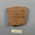 Demotic. <em>Demotic Ostracon</em>, Year 34 (of Ptolemy II Philadelphus). Terracotta, pigment, 3 1/4 x 3/8 x 3 7/16 in. (8.2 x 0.9 x 8.7 cm). Brooklyn Museum, Gift of Evangeline Wilbour Blashfield, Theodora Wilbour, and Victor Wilbour honoring the wishes of their mother, Charlotte Beebe Wilbour, as a memorial to their father, Charles Edwin Wilbour, 16.580.533. Creative Commons-BY (Photo: Brooklyn Museum, CUR.16.580.533_view1.jpg)