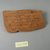 Demotic. <em>Demotic Ostracon</em>, Year 2 of Tiberius. Terracotta, pigment, 2 11/16 x 1/4 x 4 13/16 in. (6.9 x 0.7 x 12.3 cm). Brooklyn Museum, Gift of Evangeline Wilbour Blashfield, Theodora Wilbour, and Victor Wilbour honoring the wishes of their mother, Charlotte Beebe Wilbour, as a memorial to their father, Charles Edwin Wilbour, 16.580.590. Creative Commons-BY (Photo: Brooklyn Museum, CUR.16.580.590_view1.jpg)