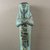  <em>Ushabti</em>, ca. 1075-945 B.C. Faience, 4 3/8 x 1 9/16 x 7/8 in. (11.1 x 3.9 x 2.3 cm). Brooklyn Museum, Gift of Evangeline Wilbour Blashfield, Theodora Wilbour, and Victor Wilbour honoring the wishes of their mother, Charlotte Beebe Wilbour, as a memorial to their father, Charles Edwin Wilbour, 16.613. Creative Commons-BY (Photo: Brooklyn Museum, CUR.16.613_front.jpg)