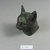  <em>Head of a Cat</em>. Bronze, 2 5/8 x 1 7/8 x 2 5/8 in. (6.6 x 4.7 x 6.6 cm). Brooklyn Museum, Gift of Evangeline Wilbour Blashfield, Theodora Wilbour, and Victor Wilbour honoring the wishes of their mother, Charlotte Beebe Wilbour, as a memorial to their father, Charles Edwin Wilbour., 16.743. Creative Commons-BY (Photo: Brooklyn Museum, CUR.16.743_view2.jpg)