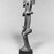Dogon. <em>Female Figure</em>, early 17th century (probably). Diospyros wood, organic material, 15 3/4 x 2 7/8 x 3 in. (40.0 x 7.3 x 7.8 cm). Brooklyn Museum, The Adolph and Esther D. Gottlieb Collection, 1989.51.45. Creative Commons-BY (Photo: Brooklyn Museum, CUR.1989.51.45_print_side_bw.jpg)
