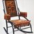 D. Dexter's Sons. <em>Rocking Chair</em>, patented May 18, 1880. Ebonized wood, gilt decoration, cast iron, original upholstery, 38 x 23 1/2 x 32 in.  (96.5 x 59.7 x 81.3 cm). Brooklyn Museum, H. Randolph Lever Fund, 1990.201. Creative Commons-BY (Photo: Brooklyn Museum, CUR.1990.201.jpg)