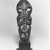 Maori. <em>Figure</em>, 19th century. Wood, pāua shell, 12 15/16 x 5 1/4 x 1 3/16 in.  (32.8 x 13.4 x 3 cm). Brooklyn Museum, Gift of Armand and Corice Arman, 1991.169.4. Creative Commons-BY (Photo: Brooklyn Museum, CUR.1991.169.4_print_front_bw.jpg)