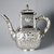 Gorham Manufacturing Company (1865-1961). <em>Coffeepot</em>, ca. 1883. Silver and Ivory, 8 1/2 x 9 1/2 x 4 3/4 in. (21.6 x 24.1 x 12.1 cm). Brooklyn Museum, H. Randolph Lever Fund, 1992.209. Creative Commons-BY (Photo: Brooklyn Museum, CUR.1992.209.jpg)