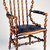Attributed to George Jacob Hunzinger (American, born Germany, 1835-1898). <em>Armchair</em>, 1890s. Wood, leather, 43 1/4 x 26 x 25 1/4 in. (109.8 x 66.0 x 64.1 cm). Brooklyn Museum, Gift of Norman Mizuno and Alan J. Davidson in memory of Shinko Takeda, Kazu Takeda, Miyo Takeda and Yoshi Takeda, 1996.38a-b. Creative Commons-BY (Photo: Brooklyn Museum, CUR.1996.38a-b_view2.jpg)