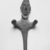 Ancient Near Eastern. <em>Statuette of a Standing Male</em>, ca. 2200-1750 B.C.E. Copper or bronze, 3 1/16 x 1 5/16 x 5/8 in. (7.7 x 3.4 x 1.6 cm). Brooklyn Museum, Gift of Harvey A. Herbert, 1998.50. Creative Commons-BY (Photo: Brooklyn Museum, CUR.1998.50_NegA_print_bw.jpg)