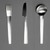 Gerald Gulotta (American, born 1921). <em>Salad Fork, Chromatics Line</em>, Designed 1970; Made 1971-1973. Stainless Steel, 6 1/4 x 1 1/6 in.  (15.9 x 3.0 cm). Brooklyn Museum, Gift of the artist, 1998.94.27. Creative Commons-BY (Photo: Brooklyn Museum, CUR.1998.94.27-31.jpg)