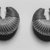 Fulani. <em>Pair of Earrings</em>, 1981. Wax, thread, Each: 1 1/4 x 1 1/4 x 3/4 in.  (3.2 x 3.2 x 1.9 cm). Brooklyn Museum, Gift of William C. Siegmann, 2000.39.2a-b. Creative Commons-BY (Photo: Brooklyn Museum, CUR.2000.39.2a-b_print_bw.jpg)