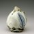  <em>Water Dropper in the Shape of a Peach</em>, last half of 18th century. White porcelain with underglaze iron-brown (on the stem), copper red (on the tip), and cobalt-blue (on the leaves), 3 15/16 in. (10 cm). Brooklyn Museum, The Peggy N. and Roger G. Gerry Collection, 2004.28.131. Creative Commons-BY (Photo: Brooklyn Museum (in collaboration with National Research Institute of Cultural Heritage, Daejon, Korea), CUR.2004.28.131_view1_Heon-Kang_photo_NRICH.jpg)
