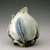  <em>Water Dropper in the Shape of a Peach</em>, last half of 18th century. White porcelain with underglaze iron-brown (on the stem), copper red (on the tip), and cobalt-blue (on the leaves), 3 15/16 in. (10 cm). Brooklyn Museum, The Peggy N. and Roger G. Gerry Collection, 2004.28.131. Creative Commons-BY (Photo: Brooklyn Museum (in collaboration with National Research Institute of Cultural Heritage, , CUR.2004.28.131_view3_Heon-Kang_photo_NRICH.jpg)