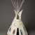Teri Greeves (Kiowa, born 1970). <em>21st Century Traditional: Beaded Tipi</em>, 2010. Brain tanned deer hide, charlotte cut glass beads, seed beads, bugle beads, glass beads, sterling silver beads, pearls, shell, raw diamonds, hand stamped sterling silver, hand stamped copper, cotton cloth, nylon "sinew" rope, pine, poplar, bubinga, includes base: 46 x 29 x 32 1/2 in. (116.8 x 73.7 x 82.6 cm). Brooklyn Museum, Florence B. and Carl L. Selden Fund, 2008.28. © artist or artist's estate (Photo: Photograph courtesy of the artist, CUR.2008.28_front.jpg)