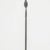  <em>Spear, Shaft</em>. Iron, wood, 65 3/4 x 1 9/16 in. (167 x 4 cm). Brooklyn Museum, Museum Expedition 1922, Robert B. Woodward Memorial Fund, 22.1033. Creative Commons-BY (Photo: Brooklyn Museum, CUR.22.1033_detail1_PS5.jpg)
