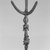 Luba. <em>Bow Stand (Nsakakabemba)</em>, late 19th or early 20th century. Wood, cloth, iron, vegetable cordage, 28 3/8 x 11 x 5 1/2in. (72.1 x 27.9 x 14cm). Brooklyn Museum, Museum Expedition 1922, Robert B. Woodward Memorial Fund, 22.1346. Creative Commons-BY (Photo: Brooklyn Museum, CUR.22.1346_print_front_bw.jpg)