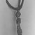Luba. <em>Bow Stand (Nsakakabemba)</em>, late 19th or early 20th century. Wood, cloth, iron, vegetable cordage, 28 3/8 x 11 x 5 1/2in. (72.1 x 27.9 x 14cm). Brooklyn Museum, Museum Expedition 1922, Robert B. Woodward Memorial Fund, 22.1346. Creative Commons-BY (Photo: Brooklyn Museum, CUR.22.1346_print_threequarter_bw.jpg)
