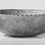  <em>Bowl</em>, ca. 1295-1185 B.C.E. Faience, 1 1/2 × Diam. 4 1/4 in. (3.8 × 10.8 cm). Brooklyn Museum, Charles Edwin Wilbour Fund, 34.1182. Creative Commons-BY (Photo: Brooklyn Museum, CUR.34.1182_NegB_print_bw.jpg)