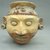  <em>Human Head Effigy Vessel</em>, 500–1500. Ceramic, pigment, 4 3/8 x 4 3/4 x 4 1/4 in. (11.1 x 12.1 x 10.8 cm). Brooklyn Museum, Alfred W. Jenkins Fund, 34.1890. Creative Commons-BY (Photo: Brooklyn Museum, CUR.34.1890_view1.jpg)