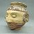  <em>Human Head Effigy Vessel</em>, 500–1500. Ceramic, pigment, 4 3/8 x 4 3/4 x 4 1/4 in. (11.1 x 12.1 x 10.8 cm). Brooklyn Museum, Alfred W. Jenkins Fund, 34.1890. Creative Commons-BY (Photo: Brooklyn Museum, CUR.34.1890_view2.jpg)