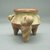  <em>Miniature Tripod Jar</em>, 100 B.C.E.-500 C.E. Ceramic, red slip, 2 3/8 x 2 7/8 x 2 15/16 in. (6 x 7.3 x 7.5 cm). Brooklyn Museum, Alfred W. Jenkins Fund, 34.2612. Creative Commons-BY (Photo: Brooklyn Museum, CUR.34.2612_view2.jpg)