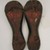  <em>Pair of Sandals</em>, 19th century. Wood, paint, 1 x 8 1/4 x 3 in.  (2.5 x 21.0 x 7.6 cm). Brooklyn Museum, Brooklyn Museum Collection, 34.786. Creative Commons-BY (Photo: Brooklyn Museum, CUR.34.786a-b_view2.jpg)