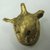  <em>Gold Bell in the Form of an Animal Head with Ball Inside</em>. Gold, 1 1/8 x 3/4 x 1 1/8 in. (2.9 x 1.9 x 2.9 cm). Brooklyn Museum, Alfred W. Jenkins Fund, 35.71. Creative Commons-BY (Photo: Brooklyn Museum, CUR.35.71_back.jpg)