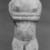 Keros-Syros. <em>Folded-Arm Female Figurine</em>, ca. 3100-3000 B.C.E. Marble, 11 9/16 x 3 3/8 x 1 1/4 in. (29.3 x 8.5 x 3.2 cm). Brooklyn Museum, Charles Edwin Wilbour Fund, 35.733. Creative Commons-BY (Photo: Brooklyn Museum, CUR.35.733_view1_print_bw.jpg)