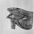 Egyptian. <em>Wadjet-eye Amulet</em>, 664-332 B.C.E. (?). Faience, 7/8 x 1 1/16 x 1/4 in. (2.3 x 2.7 x 0.6 cm). Brooklyn Museum, Charles Edwin Wilbour Fund, 37.1293E. Creative Commons-BY (Photo: Brooklyn Museum, CUR.37.1293E_bw.jpg)