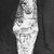 Egyptian. <em>Ushabti</em>, ca. 1292-656 B.C.E. Nile mud, pigment, Measurements: Height .107 m, width .032 m. Brooklyn Museum, Charles Edwin Wilbour Fund, 37.159E. Creative Commons-BY (Photo: Brooklyn Museum, CUR.37.159E_37.142E_NegGRPA_cropped_bw.jpg)