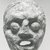  <em>Comic Mask</em>, 30 B.C.E.-395 C.E. Terracotta, pigment, 2 5/8 x 2 1/16 x 2 in. (6.7 x 5.3 x 5.2 cm). Brooklyn Museum, Charles Edwin Wilbour Fund, 37.1633E. Creative Commons-BY (Photo: Brooklyn Museum, CUR.37.1633E_NegB_print_bw.jpg)