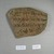  <em>Ostracon</em>, Year 25, Pachons 10. Terracotta, pigment, Measurements of 37.1857E & 37.1882E as one object: 3 1/4 x 1/4 x 4 7/16 in. (8.3 x 0.6 x 11.3 cm). Brooklyn Museum, Charles Edwin Wilbour Fund, 37.1857E. Creative Commons-BY (Photo: , CUR.37.1857E_37.1882E_view1.jpg)