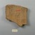  <em>Small Ostracon</em>, Year 21, Epeiph. Terracotta, pigment, 4 x 1/2 x 3 5/8 in. (10.1 x 1.2 x 9.2 cm). Brooklyn Museum, Charles Edwin Wilbour Fund, 37.1858E. Creative Commons-BY (Photo: Brooklyn Museum, CUR.37.1858E_view2.jpg)