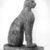  <em>Cat (Bastet)</em>, 305 B.C.E.-1st century C.E. Wood (most likely sycamore fig - Ficus sycomorus L.), gold leaf, gesso, bronze, copper, pigment, rock crystal, glass, 26 3/8 x 7 1/4 x 19 in. (67 x 18.4 x 48.3 cm). Brooklyn Museum, Charles Edwin Wilbour Fund, 37.1945E. Creative Commons-BY (Photo: Brooklyn Museum, CUR.37.1945E_NegA_bw.jpg)
