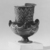  <em>Vase with Three Handles</em>, ca. 1352-1336 B.C.E. Glass, 3 1/2 × Diam. 3 in. (8.9 × 7.6 cm). Brooklyn Museum, Charles Edwin Wilbour Fund, 37.340E. Creative Commons-BY (Photo: , CUR.37.340E_NegID_37.340EGRPB_print_cropped_bw.jpg)