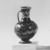  <em>Polychrome Core-formed Bottle with Festooned Design</em>, ca. 1390-1336 B.C.E. Glass, 3 3/8 x Diam. 2 7/16 in. (8.6 x 6.2 cm). Brooklyn Museum, Charles Edwin Wilbour Fund, 37.341E. Creative Commons-BY (Photo: , CUR.37.341E_NegID_37.340EGRPB_print_cropped_bw.jpg)