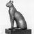  <em>Statue of a Cat</em>, 305-30 B.C.E. Bronze, with tang: 4 13/16 x 1 13/16 x 2 7/8 in. (12.3 x 4.6 x 7.3 cm). Brooklyn Museum, Charles Edwin Wilbour Fund, 37.426E. Creative Commons-BY (Photo: Brooklyn Museum, CUR.37.426E_neg_37.426E_grpB_bw.jpg)