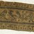Coptic. <em>Band Fragment with Animal Decoration</em>, 7th century C.E. Linen, wool, 2 1/2 x 8 in. (6.4 x 20.3 cm). Brooklyn Museum, Charles Edwin Wilbour Fund, 38.654. Creative Commons-BY (Photo: Brooklyn Museum (in collaboration with Index of Christian Art, Princeton University), CUR.38.654_detail02_ICA.jpg)