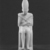  <em>Seated Statuette of Pepy I with Horus Falcon</em>, ca. 2338–2298 B.C.E. Egyptian alabaster (calcite), pigment (Egyptian blue, red), and gypsum, 10 1/2 x 2 3/4 x 6 1/4 in. (26.7 x 6.98 x 15.9 cm). Brooklyn Museum, Charles Edwin Wilbour Fund, 39.120. Creative Commons-BY (Photo: Brooklyn Museum, CUR.39.120_negA_print_bw.jpg)