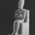  <em>Seated Statuette of Pepy I with Horus Falcon</em>, ca. 2338–2298 B.C.E. Egyptian alabaster (calcite), pigment (Egyptian blue, red), and gypsum, 10 1/2 x 2 3/4 x 6 1/4 in. (26.7 x 6.98 x 15.9 cm). Brooklyn Museum, Charles Edwin Wilbour Fund, 39.120. Creative Commons-BY (Photo: Brooklyn Museum, CUR.39.120_negB_print_bw.jpg)