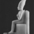  <em>Seated Statuette of Pepy I with Horus Falcon</em>, ca. 2338–2298 B.C.E. Egyptian alabaster (calcite), pigment (Egyptian blue, red), and gypsum, 10 1/2 x 2 3/4 x 6 1/4 in. (26.7 x 6.98 x 15.9 cm). Brooklyn Museum, Charles Edwin Wilbour Fund, 39.120. Creative Commons-BY (Photo: Brooklyn Museum, CUR.39.120_negC_print_bw.jpg)