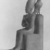  <em>Seated Statuette of Pepy I with Horus Falcon</em>, ca. 2338–2298 B.C.E. Egyptian alabaster (calcite), pigment (Egyptian blue, red), and gypsum, 10 1/2 x 2 3/4 x 6 1/4 in. (26.7 x 6.98 x 15.9 cm). Brooklyn Museum, Charles Edwin Wilbour Fund, 39.120. Creative Commons-BY (Photo: Brooklyn Museum, CUR.39.120_negEE_print_bw.jpg)