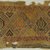 Coptic. <em>Band Fragment with Lozenge Decoration</em>, 5th-6th century C.E. Flax, wool, 30 3/4 x 6 1/2 in. (78.1 x 16.5 cm). Brooklyn Museum, Gift of Pratt Institute, 41.804. Creative Commons-BY (Photo: Brooklyn Museum (in collaboration with Index of Christian Art, Princeton University), CUR.41.804_detail01_ICA.jpg)