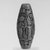  <em>Bead with Relief Decoration</em>. Faience, 1 11/16 x Diam. 11/16 in. (4.3 x 1.7 cm). Brooklyn Museum, Gift of Mr. and Mrs. Alastair Bradley Martin, 48.177. Creative Commons-BY (Photo: Brooklyn Museum, CUR.48.177_NegB_print_bw.jpg)