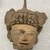  <em>Modeled Head</em>, ca. 13th century. Ceramic, black pitch, 7 × 6 1/4 × 4 1/2 in. (17.8 × 15.9 × 11.4 cm). Brooklyn Museum, Gift of Albert Gallatin, 49.36. Creative Commons-BY (Photo: Brooklyn Museum, CUR.49.36_front.jpg)