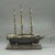  <em>Model of 3 Masted Schooner</em>. Wood, Ship: 13 x 6 1/2 x 15 1/2 in. (33 x 16.5 x 39.4 cm). Brooklyn Museum, Bequest of Mrs. William Sterling Peters, 50.141.182a-b (Photo: Brooklyn Museum, CUR.50.141.182a-b_Side2.jpg)