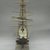  <em>Model of 3 Masted Schooner</em>. Wood, Ship: 13 x 6 1/2 x 15 1/2 in. (33 x 16.5 x 39.4 cm). Brooklyn Museum, Bequest of Mrs. William Sterling Peters, 50.141.182a-b (Photo: Brooklyn Museum, CUR.50.141.182a-b_back.jpg)